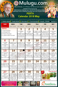 Perth (USA) Telugu Calendar 2018 May with Tithi, Nakshatram, Durmuhurtham Timings, Varjyam Timings and Rahukalam (Samayam's)Timings