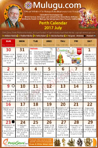 Perth) Telugu Calendar 2017 July with Tithi, Nakshatram, Durmuhurtham Timings, Varjyam Timings and Rahukalam (Samayam's)Timings