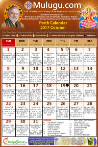 Perth) Telugu Calendar 2017 October with Tithi, Nakshatram, Durmuhurtham Timings, Varjyam Timings and Rahukalam (Samayam's)Timings