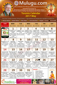 Chicago (USA) Telugu Calendar 2017 May with Tithi, Nakshatram, Durmuhurtham Timings, Varjyam Timings and Rahukalam (Samayam's)Timings