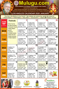 Detroit (City in Michigan) Telugu Calendar 2020 January with Tithi, Nakshatram, Durmuhurtham Timings, Varjyam Timings and Rahukalam (Samayam's)Timings