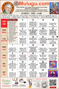 Sydney
(City in New South Wales)Telugu Calendar 2022 June with Tithi, Nakshatram, Durmuhurtham Timings, Varjyam Timings and Rahukalam (Samayam's)Timings