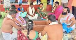 Brahmashri Someswara Sharma Siddhanti Garu  Conducted   Lakshmi Ganapathi Homam on the occasion of Lord Ayyappa Vishu Mahotsava @Domalapenta