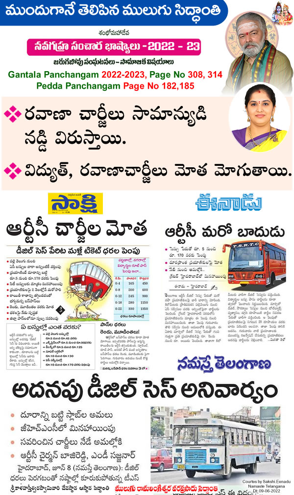 Proven Prediction - Telangana may hike bus fares, electricity charges